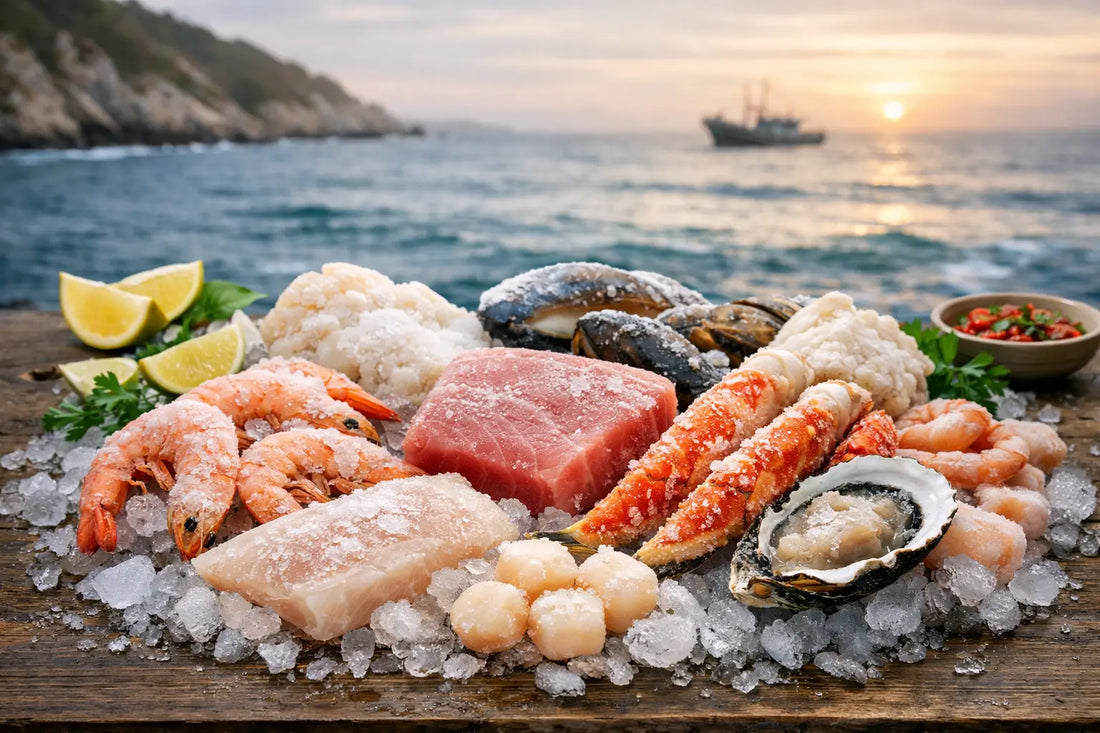Mariscos congelados con sabor del Pacífico