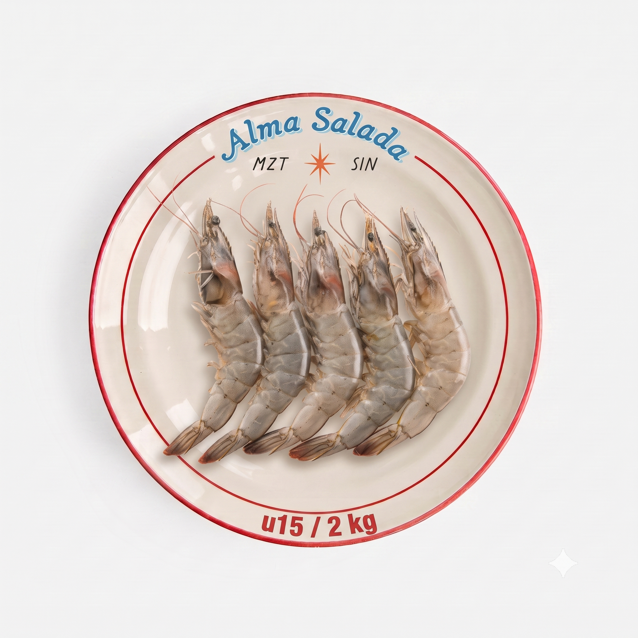 2.27 kg  Marqueta de Camarón U15 Alma Salada | 75 piezas aprox Jumbo Crudo Congelado