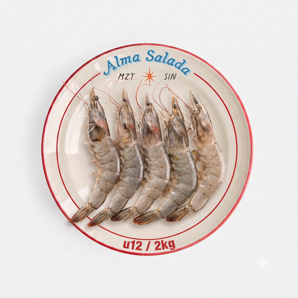 2.27 kg Marqueta de Camarón U12 Alma Salada | 60 piezas Grande Crudo Congelado