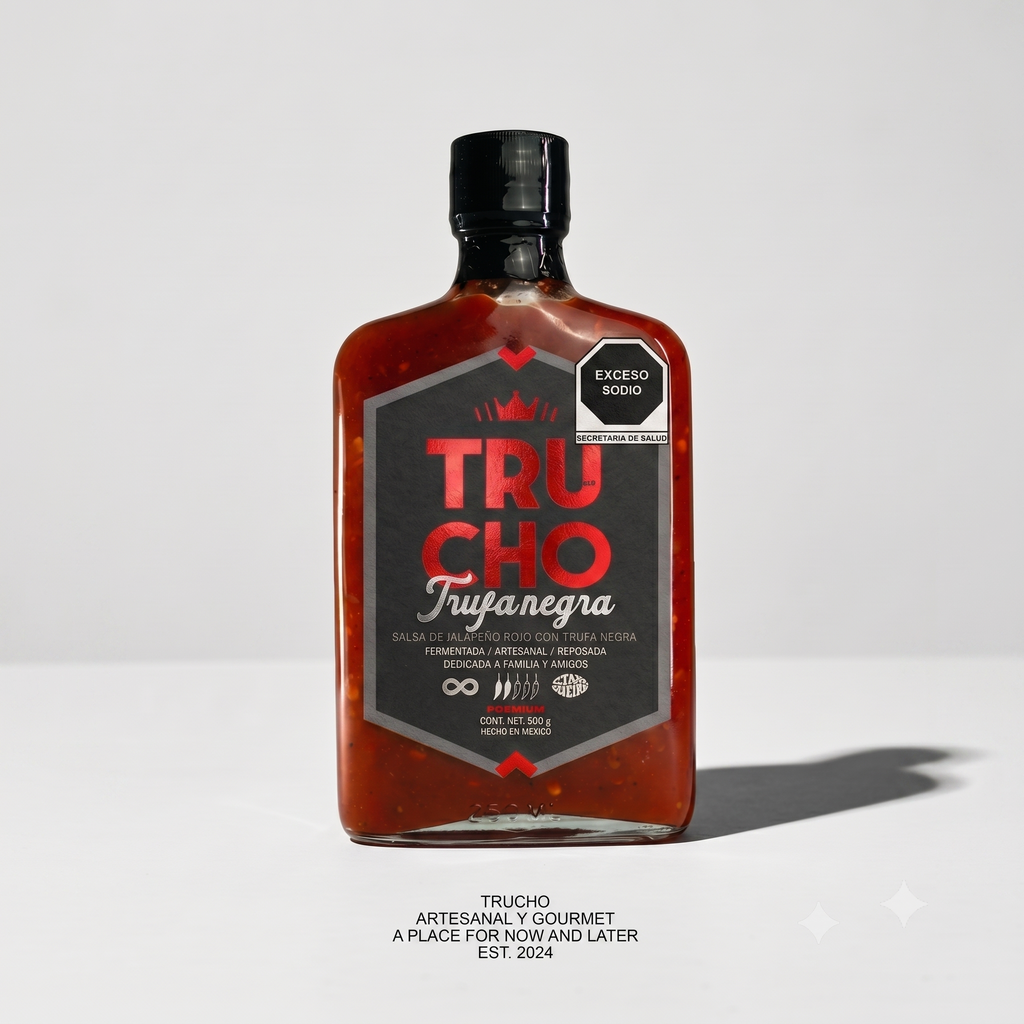 Salsa Clásica Trufada Jalapeño Rojo | Premium Gourmet Trufa Negra