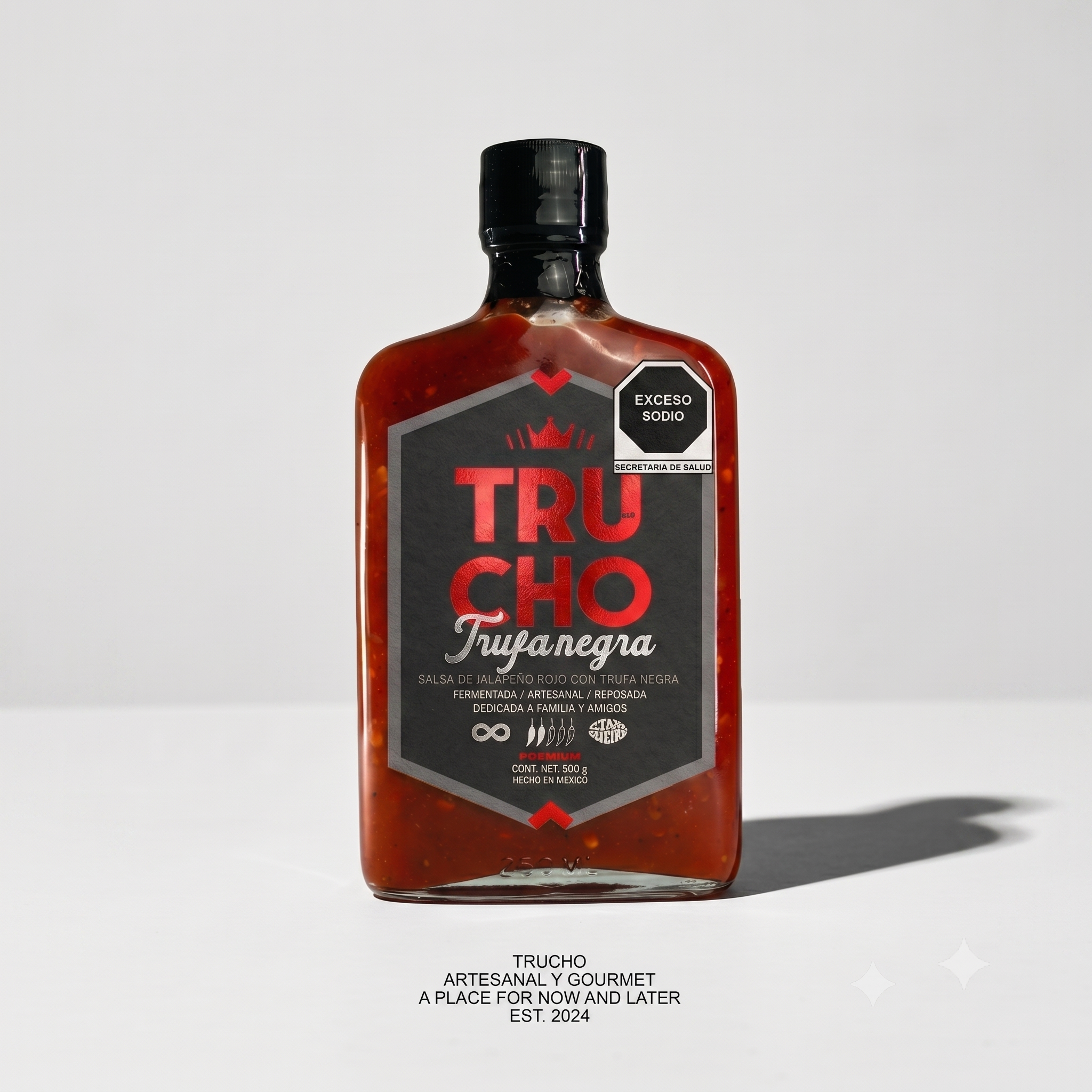 Salsa Clásica Trufada Jalapeño Rojo | Premium Gourmet Trufa Negra